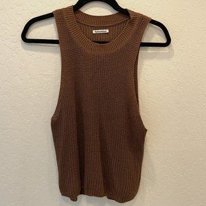Reformation Brown Knitted Sweater Tank - Size Medium